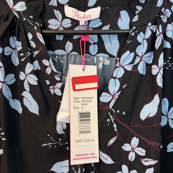 Parker NY aster lagoon blouse size small - Picture 2 of 5